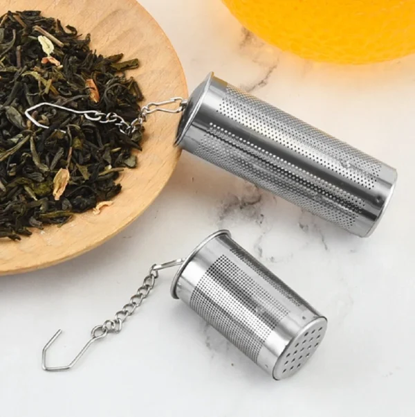 2-Pack Stainless Steel Tea Infuser Strainer Set – Fine Mesh Ball with Chain Hook - Image 3