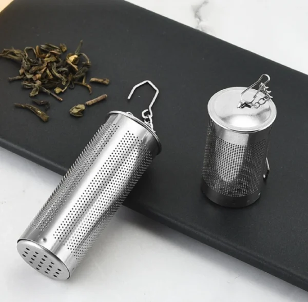 2-Pack Stainless Steel Tea Infuser Strainer Set – Fine Mesh Ball with Chain Hook - Image 2