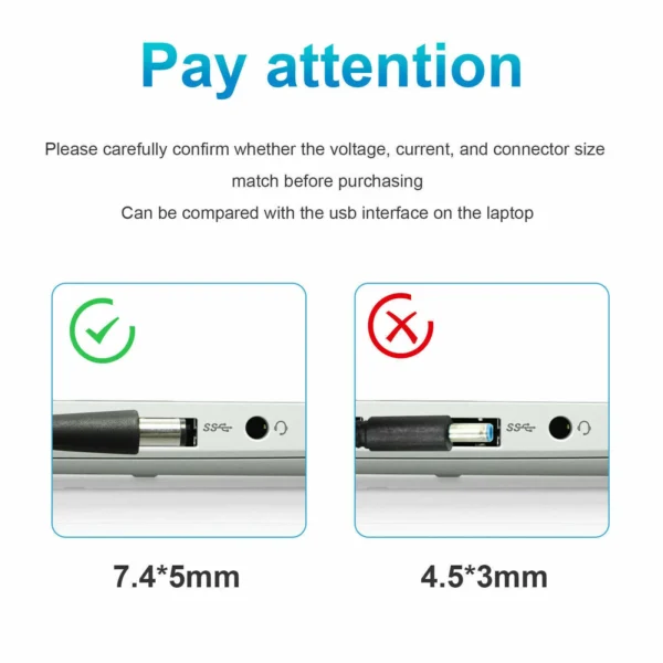 PA12 AC Adapter Charger Power for Dell Latitude D600 D610 D620 D630 D505 D510 - Image 2