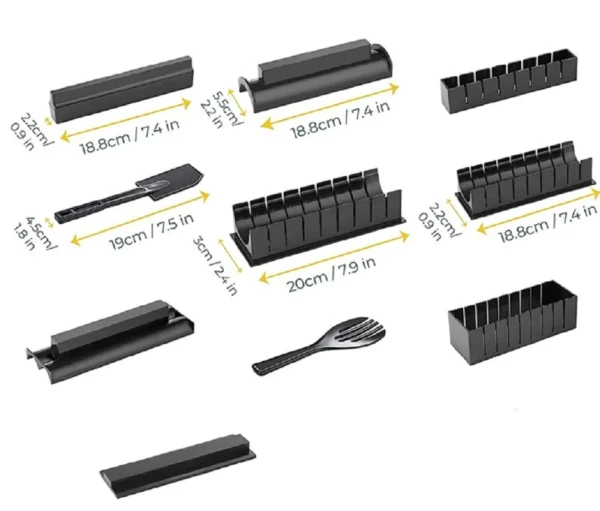 10-Piece DIY Sushi Making Kit – Roller, Rice Mold & Tools for Home Sushi Prep - Image 3