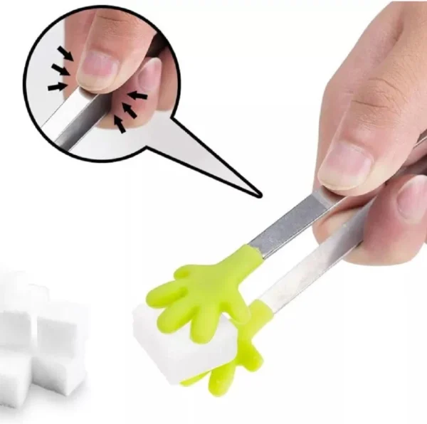 4-Pack 5" Silicone Mini Tongs – Hand-Shaped Sugar Cube Tongs for Kids & Kitchen - Image 5