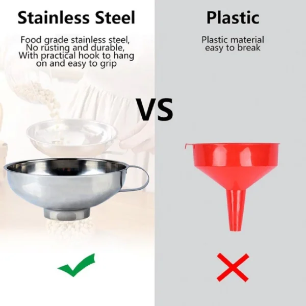 2-Piece Stainless Steel Canning Funnel Set for Mason Jars – Wide Mouth Funnel - Image 6