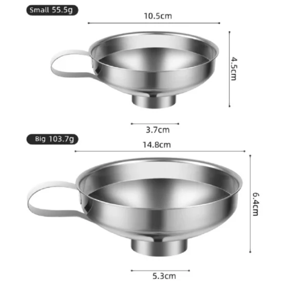2-Piece Stainless Steel Canning Funnel Set for Mason Jars – Wide Mouth Funnel - Image 5
