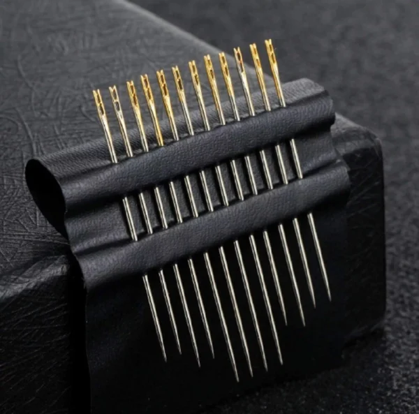 24-Pack Self-Threading Sewing Needles – Stainless Steel Darning Needles w/ Case - Image 4