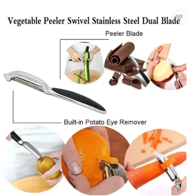2-Pack Stainless Steel Vegetable & Fruit Peeler – Non-Slip Handle Potato Peeler - Image 4