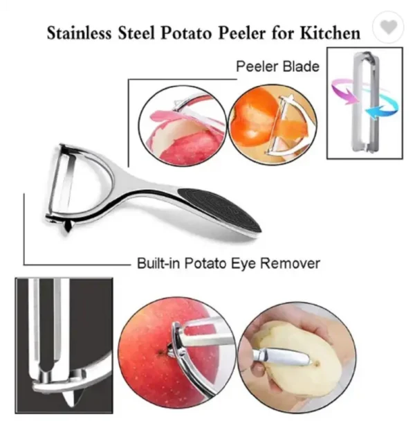 2-Pack Stainless Steel Vegetable & Fruit Peeler – Non-Slip Handle Potato Peeler - Image 3