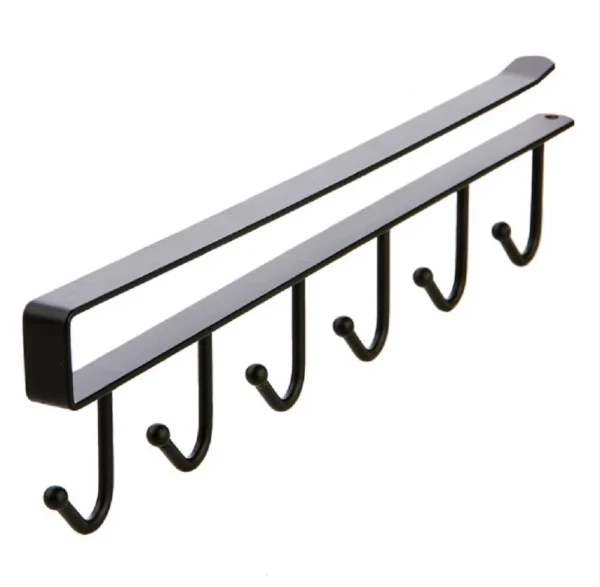 2-Pack Under-Shelf Mug Holder Rack – Kitchen Cabinet Coffee Cup Storage Hooks - Image 6