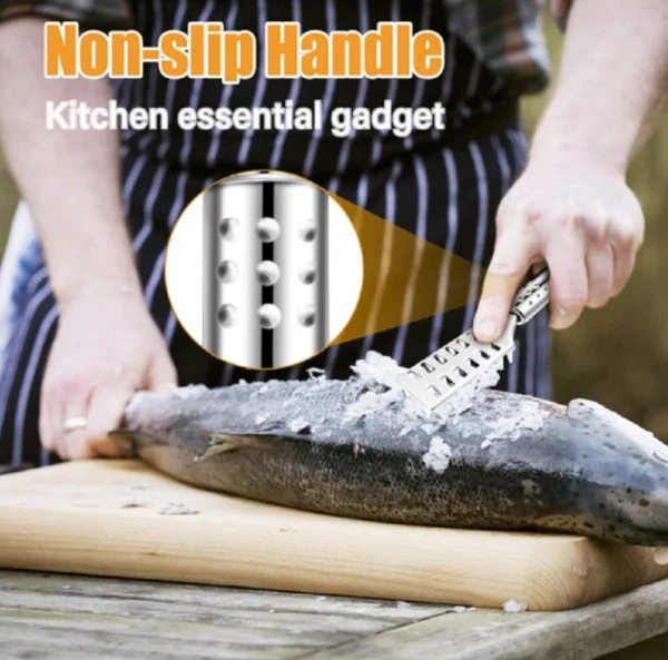 Stainless Steel Fish Scaler Brush – Scale Scraper & Skin Remover Seafood Tool - Image 5