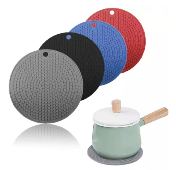 4-Pack Silicone Trivet Mat Set – Heat Resistant Non-Slip Pads for Kitchen Use