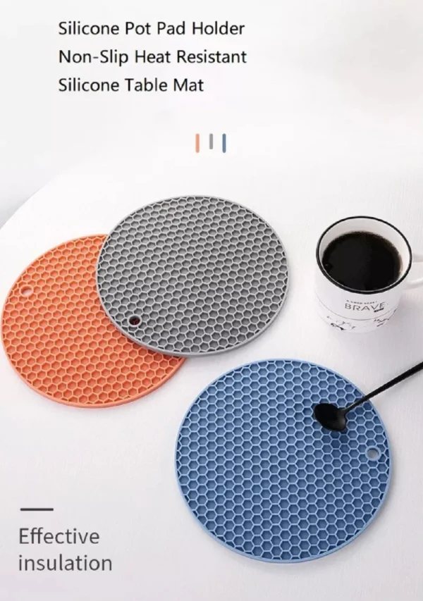 4-Pack Silicone Trivet Mat Set – Heat Resistant Non-Slip Pads for Kitchen Use - Image 4